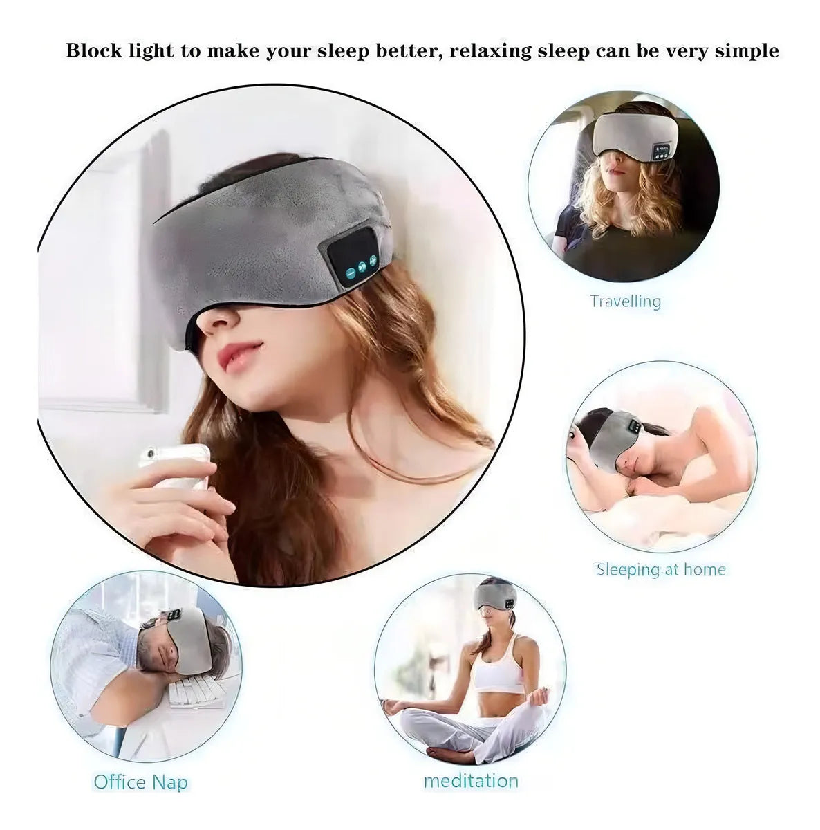 ¿Te Cuesta Dormir Por La Luz O El Ruido? Antifaz Bluetooth Sueño + ENVÍO GRATIS 🚚