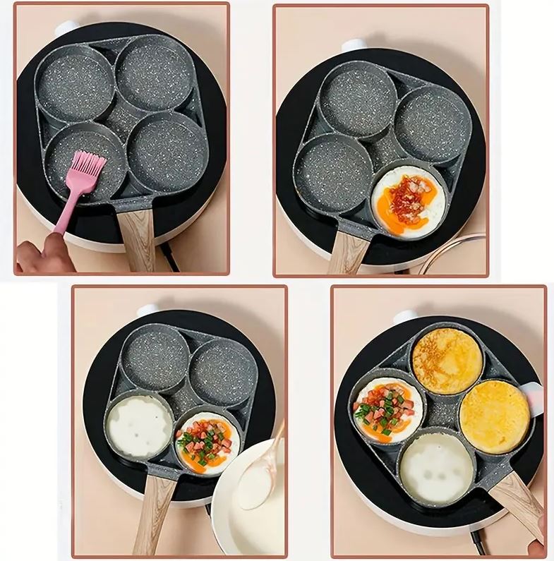 🔥 🍳 Cocina 4 alimentos al mismo tiempo: Sartén 4 Puestos Multiuso Antiadherente + ENVÍO GRATIS 🚚