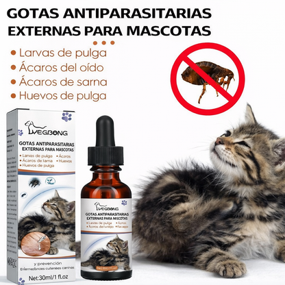 Gotas repelentes de garrapatas y pulgas para gatos y perros + ENVÍO GRATIS 🚚