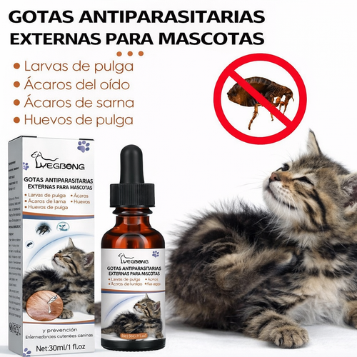 Gotas repelentes de garrapatas y pulgas para gatos y perros + ENVÍO GRATIS 🚚
