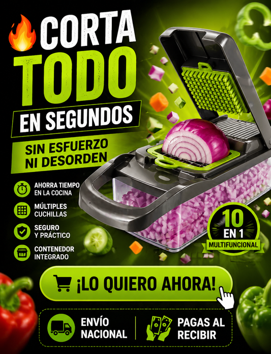 🔥Cortador Multifuncional: Picador de Verduras Múltiples + ENVÍO GRATIS🚚