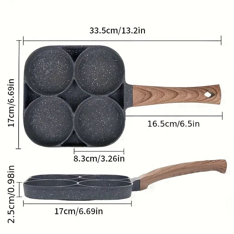 🔥 🍳 Cocina 4 alimentos al mismo tiempo: Sartén 4 Puestos Multiuso Antiadherente + ENVÍO GRATIS 🚚