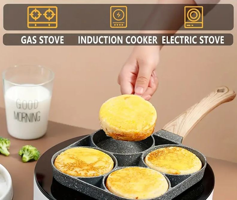 🔥 🍳 Cocina 4 alimentos al mismo tiempo: Sartén 4 Puestos Multiuso Antiadherente + ENVÍO GRATIS 🚚