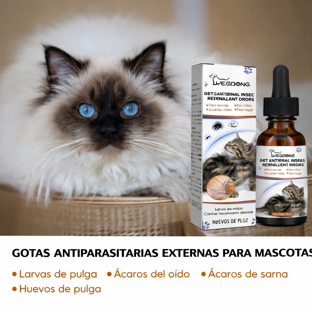 Gotas repelentes de garrapatas y pulgas para gatos y perros + ENVÍO GRATIS 🚚