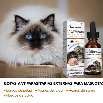 Gotas repelentes de garrapatas y pulgas para gatos y perros + ENVÍO GRATIS 🚚