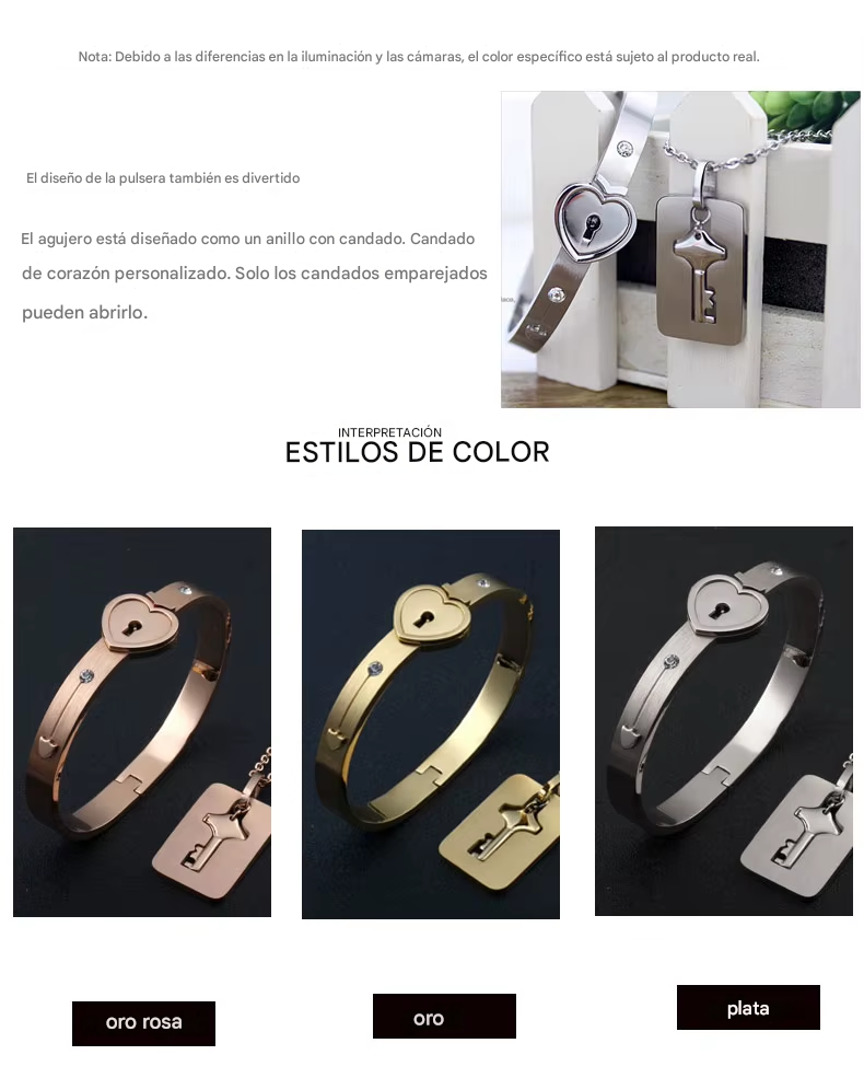 ❤️Lleva Tu Combo Pulsera Corazón Con Llave collar 😍+ ENVÍO GRATIS🚚