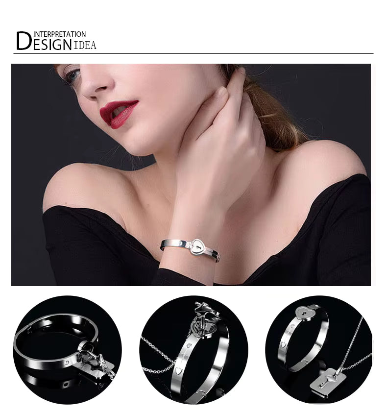 ❤️Lleva Tu Combo Pulsera Corazón Con Llave collar 😍+ ENVÍO GRATIS🚚
